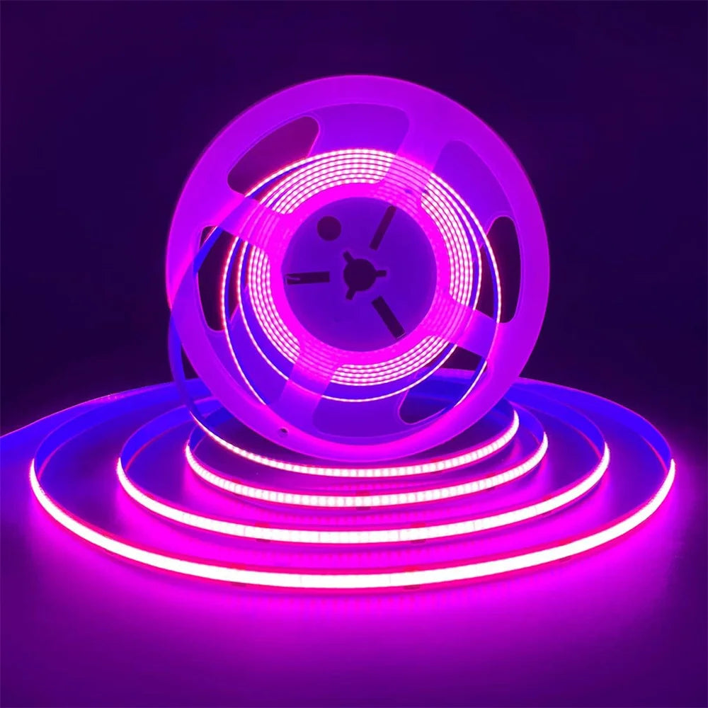5V COB LED Strip Light 400LED/M Dotless Flexible Cuttabl LED Tape Light COB Flexible LED Tape Lights for Cabinet Home Lighting