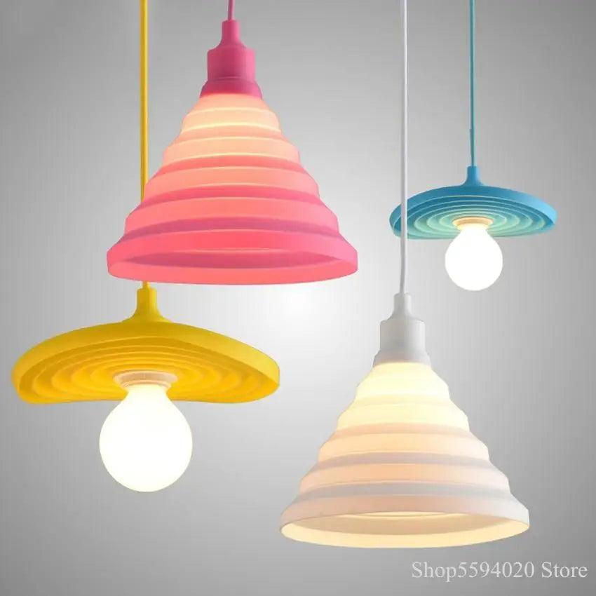 Creative Colorful Silicone Pendant Lights Pendant Lamp E27 Decor Home Lighting for Living Room Bedroom Hanging Lamp Hanglamp