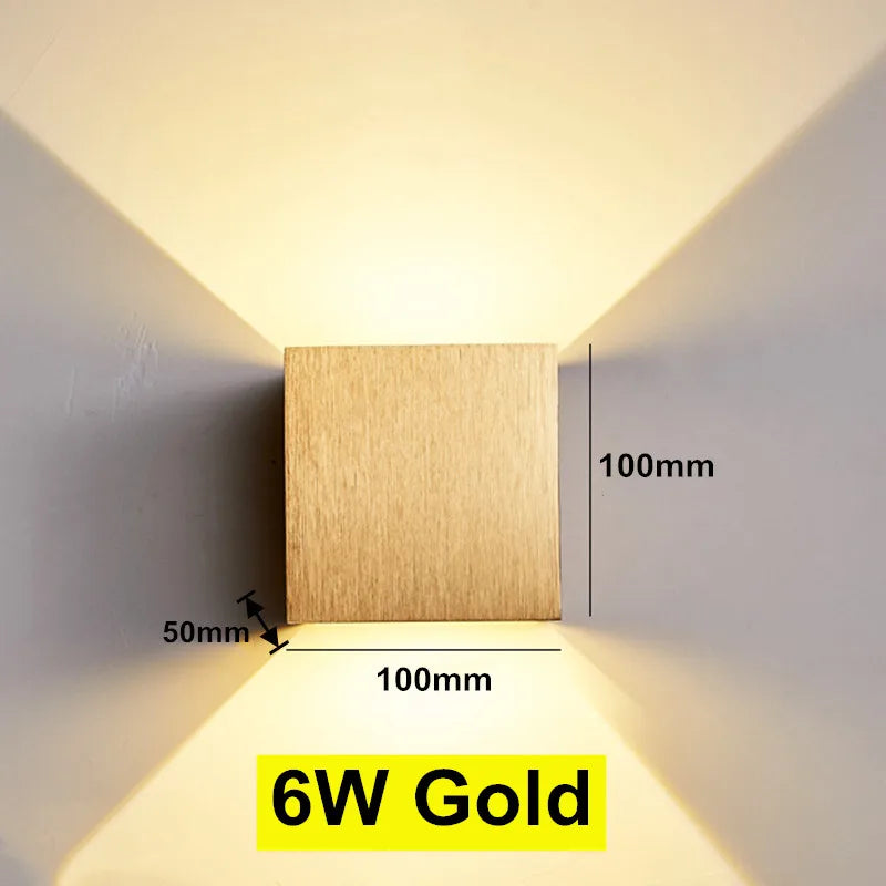 Dimmable 6W 85-265V Cube COB LED Indoor Lighting White/Black Wall Lamp Modern Home Lighting Decoration Sconce Lamp