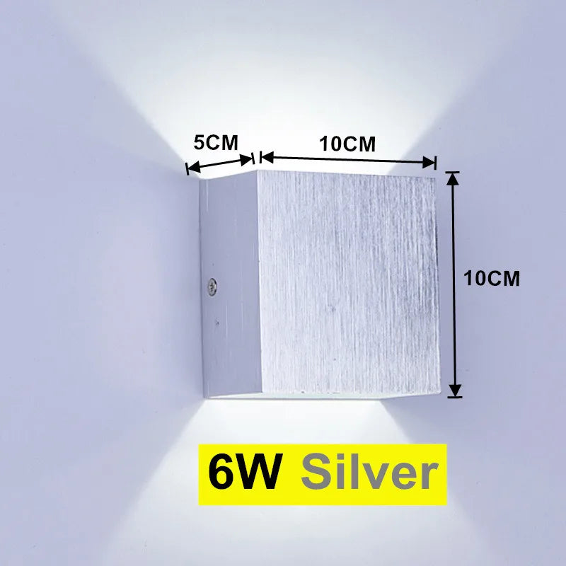 Dimmable 6W 85-265V Cube COB LED Indoor Lighting White/Black Wall Lamp Modern Home Lighting Decoration Sconce Lamp
