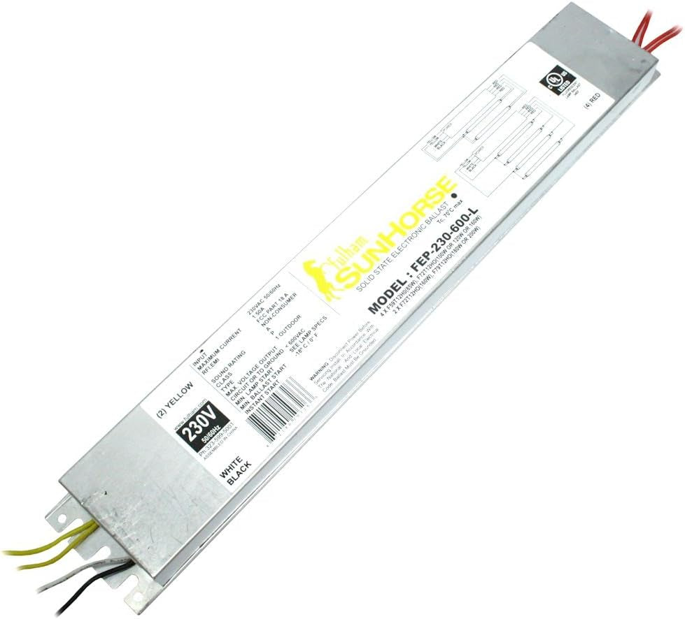 Lighting FEP-230-600-L Sunhorse UV Lighting Ballast, 230V, White