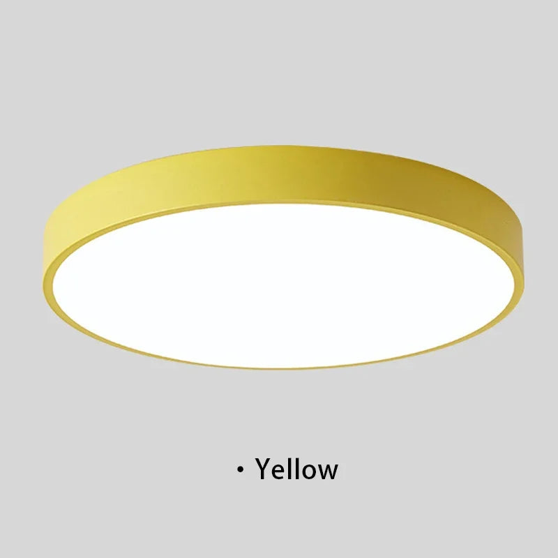 Macaron LED Ceiling Light Modern Simple Circular Wood Grain Ceiling Light Living Room Bedroom Balcony Indoor Decoration Light