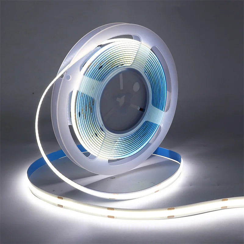 5V COB LED Strip Light 400LED/M Dotless Flexible Cuttabl LED Tape Light COB Flexible LED Tape Lights for Cabinet Home Lighting