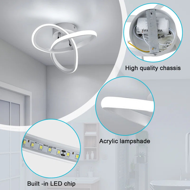 Modern LED Ceiling Light, 20W Modern Spiral Design LED Lamp