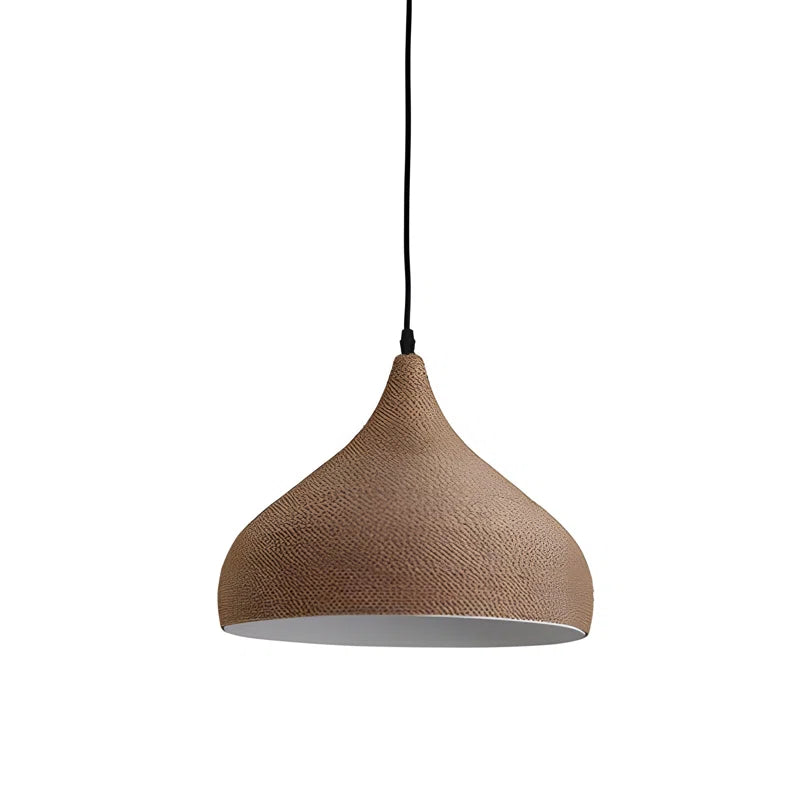 Lombardy 1 - Natural Dome Pendant Light – Handmade Hemp Rope Woven Lampshade, Rustic Boho Ceiling Light for Home, Cafe & Office