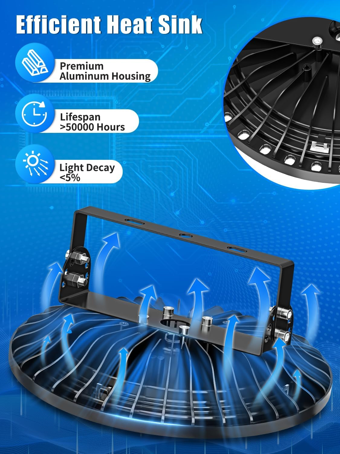 UFO LED High Bay Lights 200W 10 Packs, Super Bright 20000LM, 6500K Daylight, Waterproof, High Bay Lighting for Factory, Warehouse, Workshop