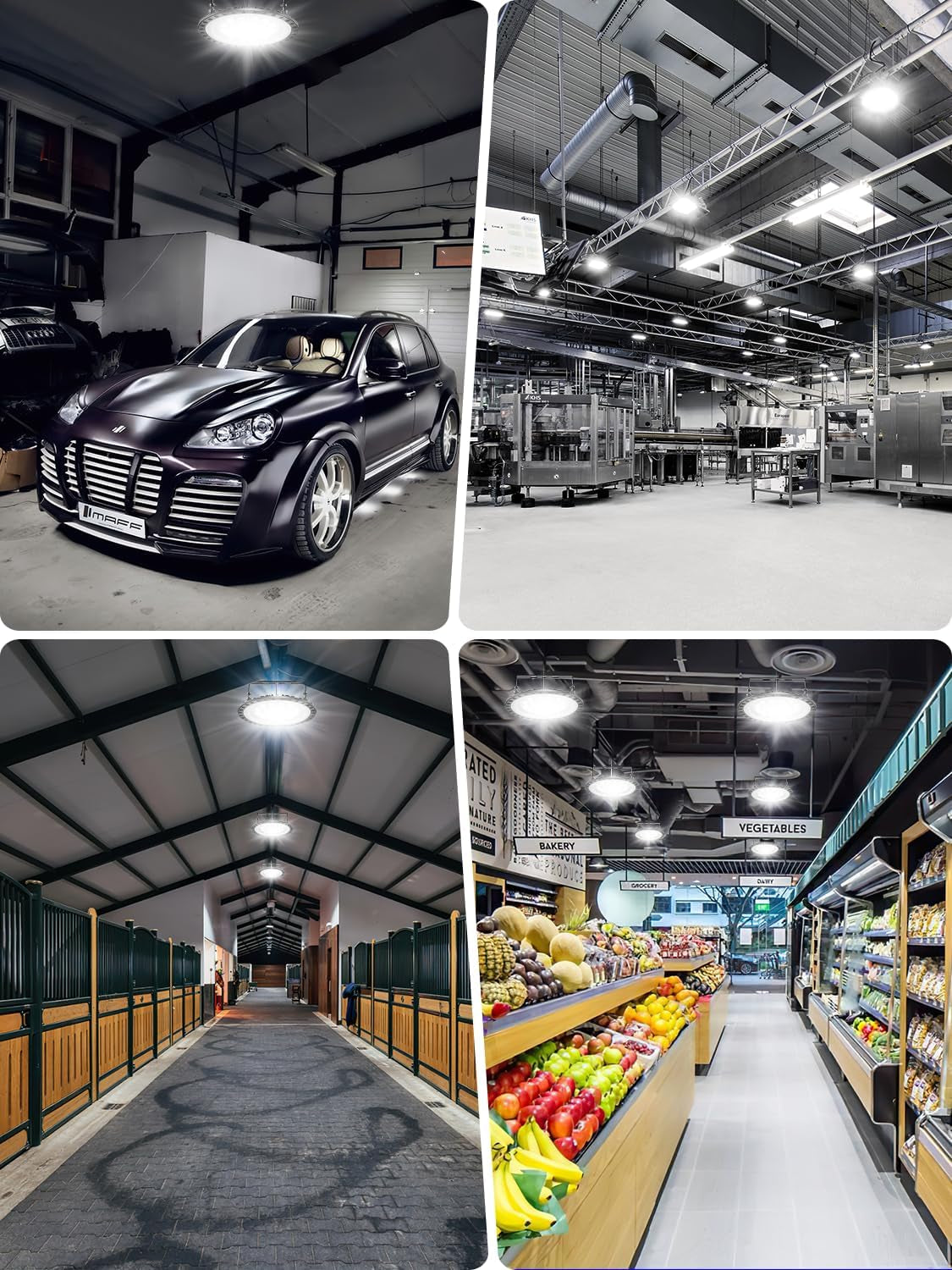 UFO LED High Bay Lights 200W 10 Packs, Super Bright 20000LM, 6500K Daylight, Waterproof, High Bay Lighting for Factory, Warehouse, Workshop