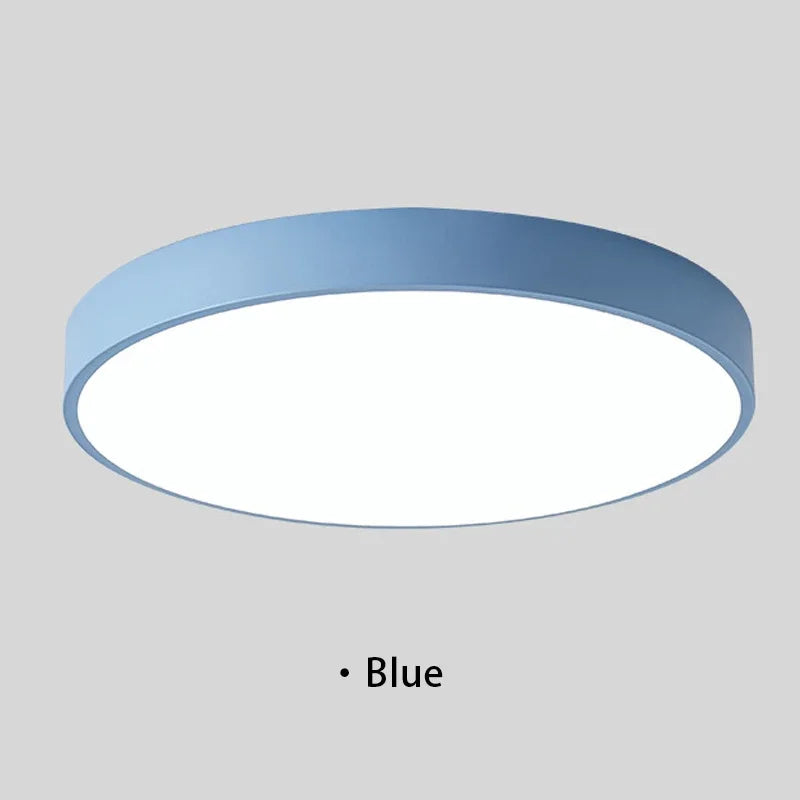 Macaron LED Ceiling Light Modern Simple Circular Wood Grain Ceiling Light Living Room Bedroom Balcony Indoor Decoration Light