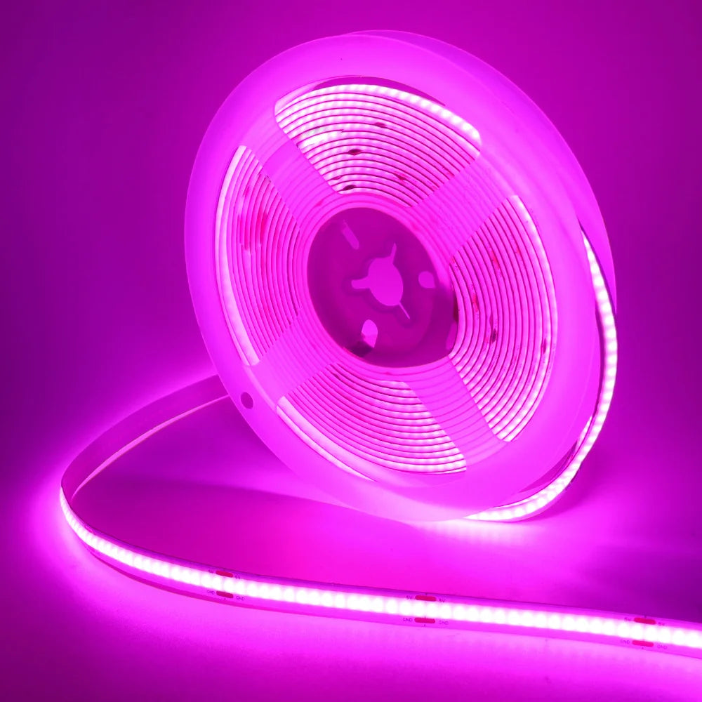 5V COB LED Strip Light 400LED/M Dotless Flexible Cuttabl LED Tape Light COB Flexible LED Tape Lights for Cabinet Home Lighting