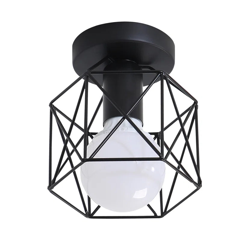 Eta 1-Light Geometric Semi Flush Mount Ceiling Light