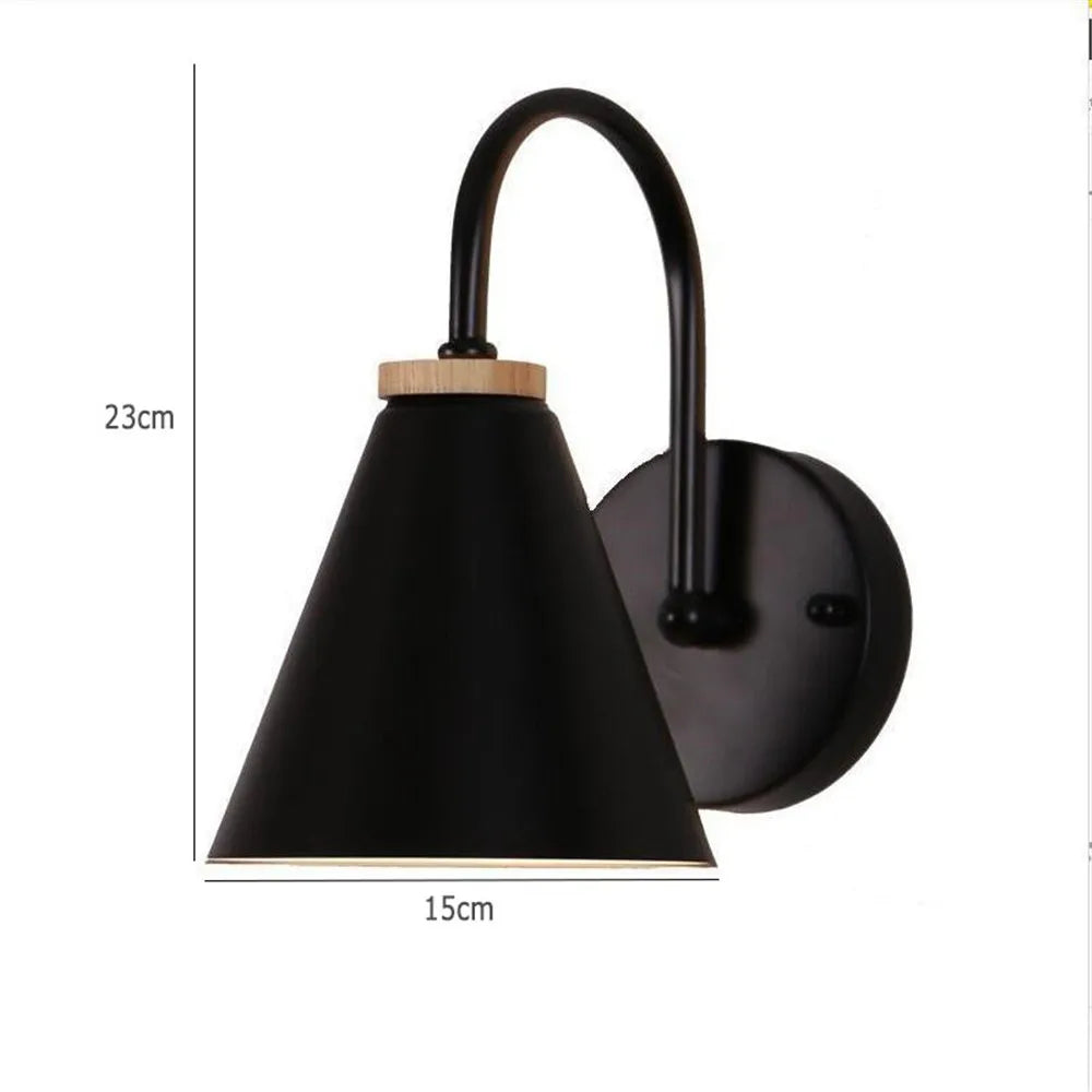 Nordic Wood Wall Lights Bedroom Bedside Lamp Black Creative Modern E27 Wall Lamps Suspension LED Home Lighting Sconce Room Decor