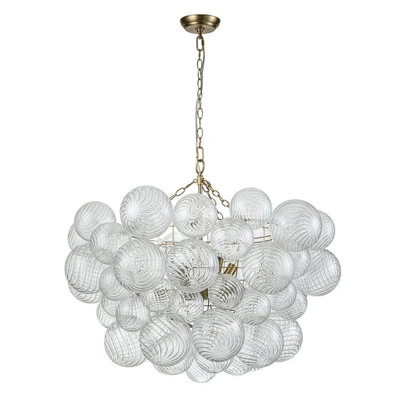 Annachristina 8-Light Twisted Glass Globe Cluster Chandelier Sputnik Ceiling Light