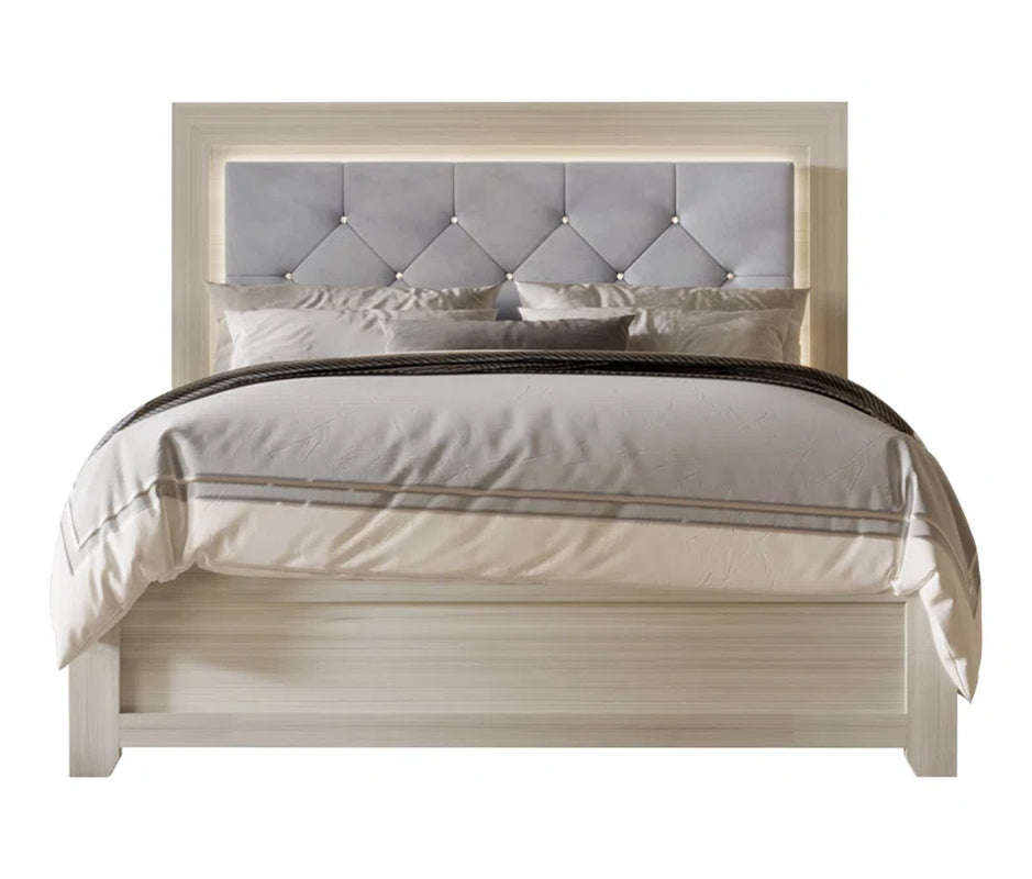 Alandis Upholstered Standard Bed with Headboard Lighting