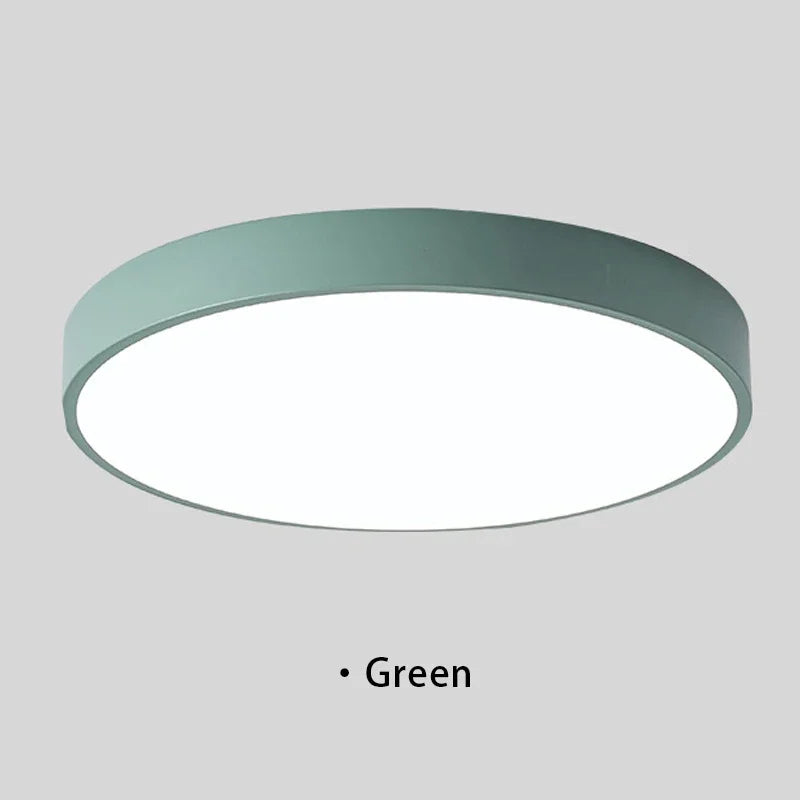 Macaron LED Ceiling Light Modern Simple Circular Wood Grain Ceiling Light Living Room Bedroom Balcony Indoor Decoration Light
