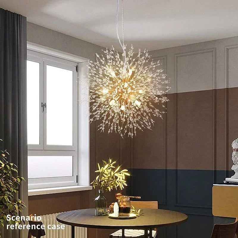 Modern Starry Sky Art Crystal Pendant Indoor Lighting Dandelion Dining Room, Living Room, Bedroom, Bar Art Lighting Fixtures