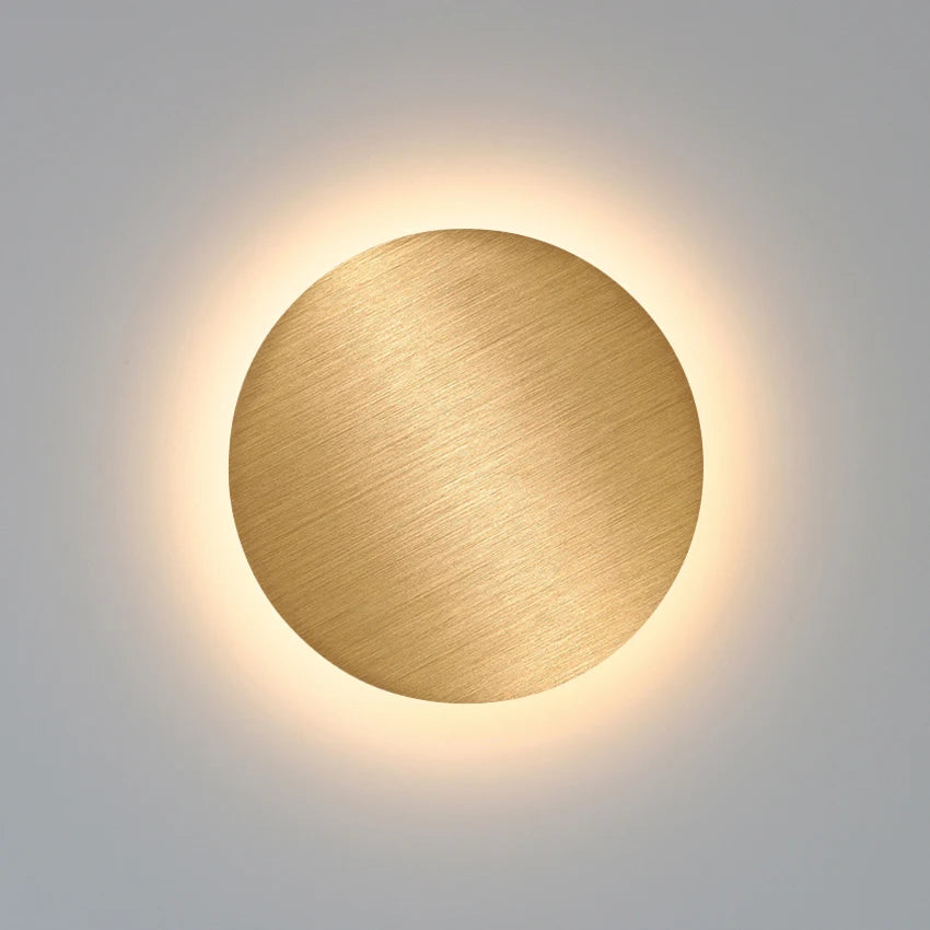 Indoor LED Wall Lamp Living Room Decor Wall Light Gold/Silver Home Lighting Fixture Loft Stair Light round Aluminum AC90-260V