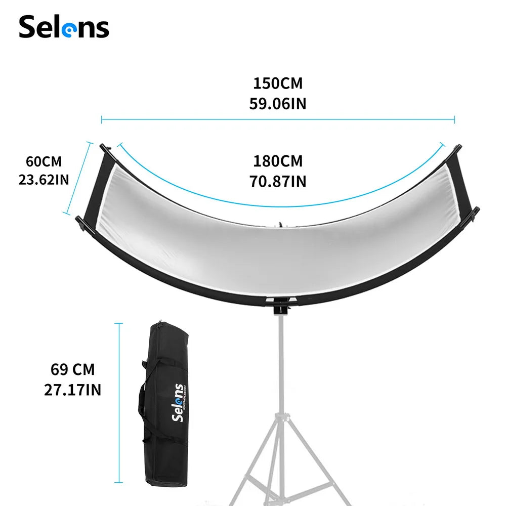 4 in 1 U-Shape Curved Light Reflector Adjustable Lighting Diffuser Kit for Photography Studio Lighting with Carrying Bag
