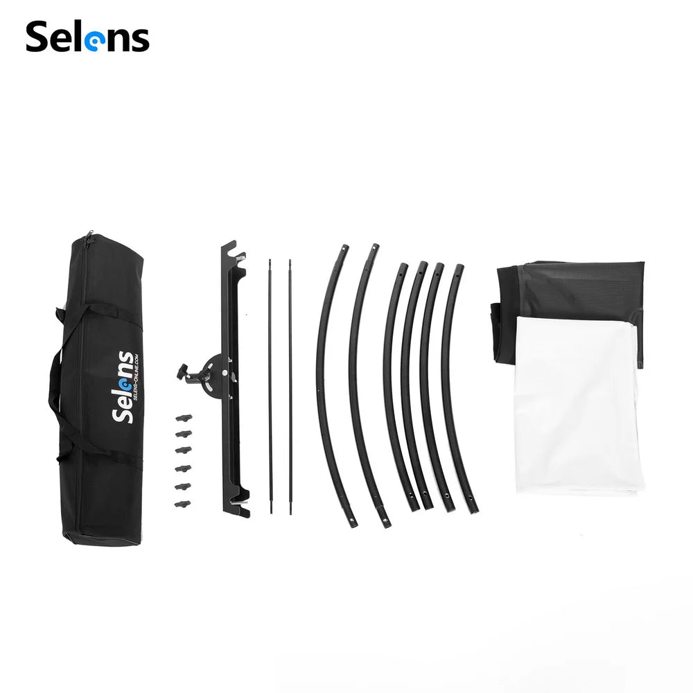 4 in 1 U-Shape Curved Light Reflector Adjustable Lighting Diffuser Kit for Photography Studio Lighting with Carrying Bag