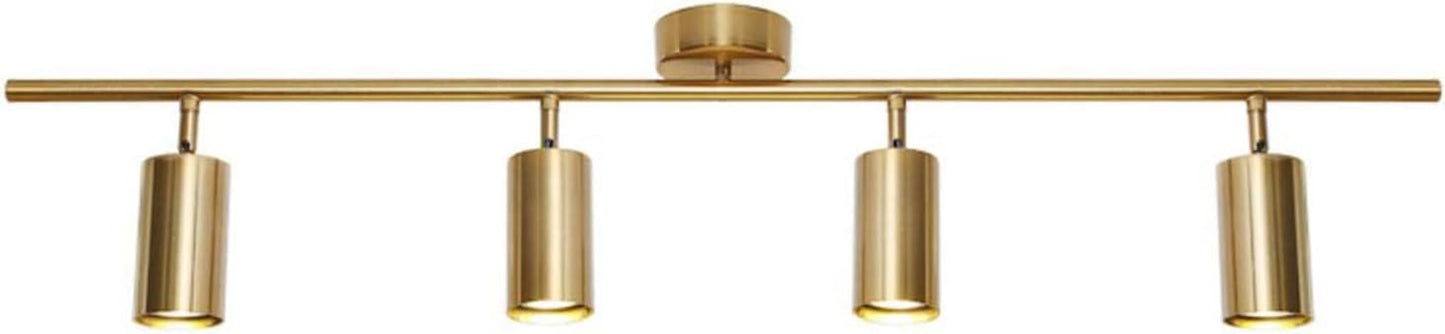 Modo Lighting Gold Track Lighting 4 Light Adjustable Flush Mount Ceiling Lighting Industrial Spotlights Lights Fixtures for Living Room Bedroom Kitchen Hallway(39.3”/100Cm)