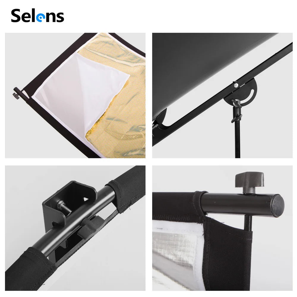 4 in 1 U-Shape Curved Light Reflector Adjustable Lighting Diffuser Kit for Photography Studio Lighting with Carrying Bag