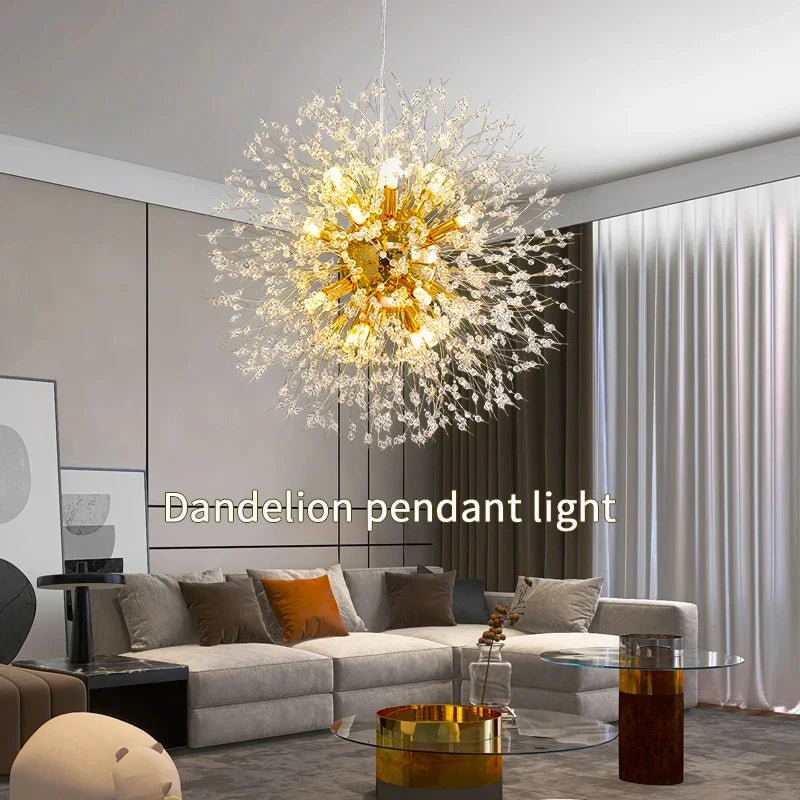 Modern Starry Sky Art Crystal Pendant Indoor Lighting Dandelion Dining Room, Living Room, Bedroom, Bar Art Lighting Fixtures