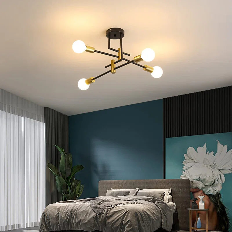 Vintage E27 Industrial Sputnik Sphere Ceiling Light