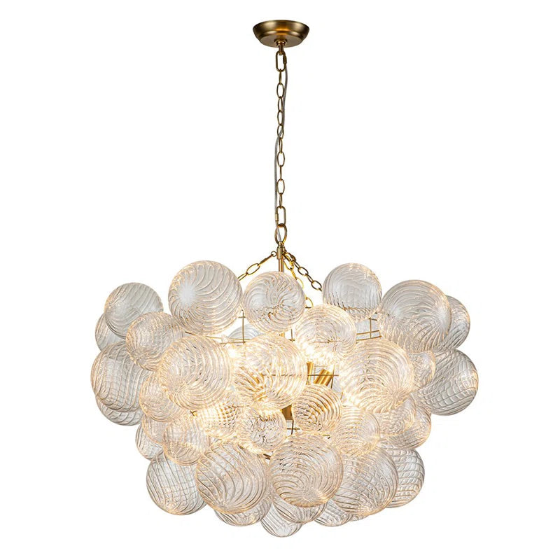 Annachristina 8-Light Twisted Glass Globe Cluster Chandelier Sputnik Ceiling Light