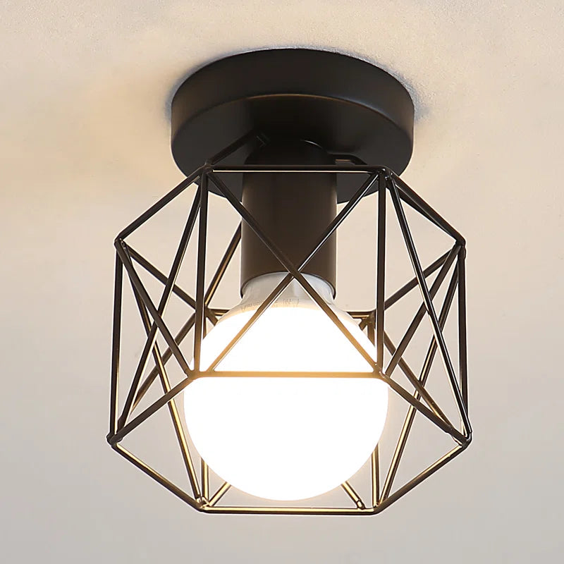 Eta 1-Light Geometric Semi Flush Mount Ceiling Light