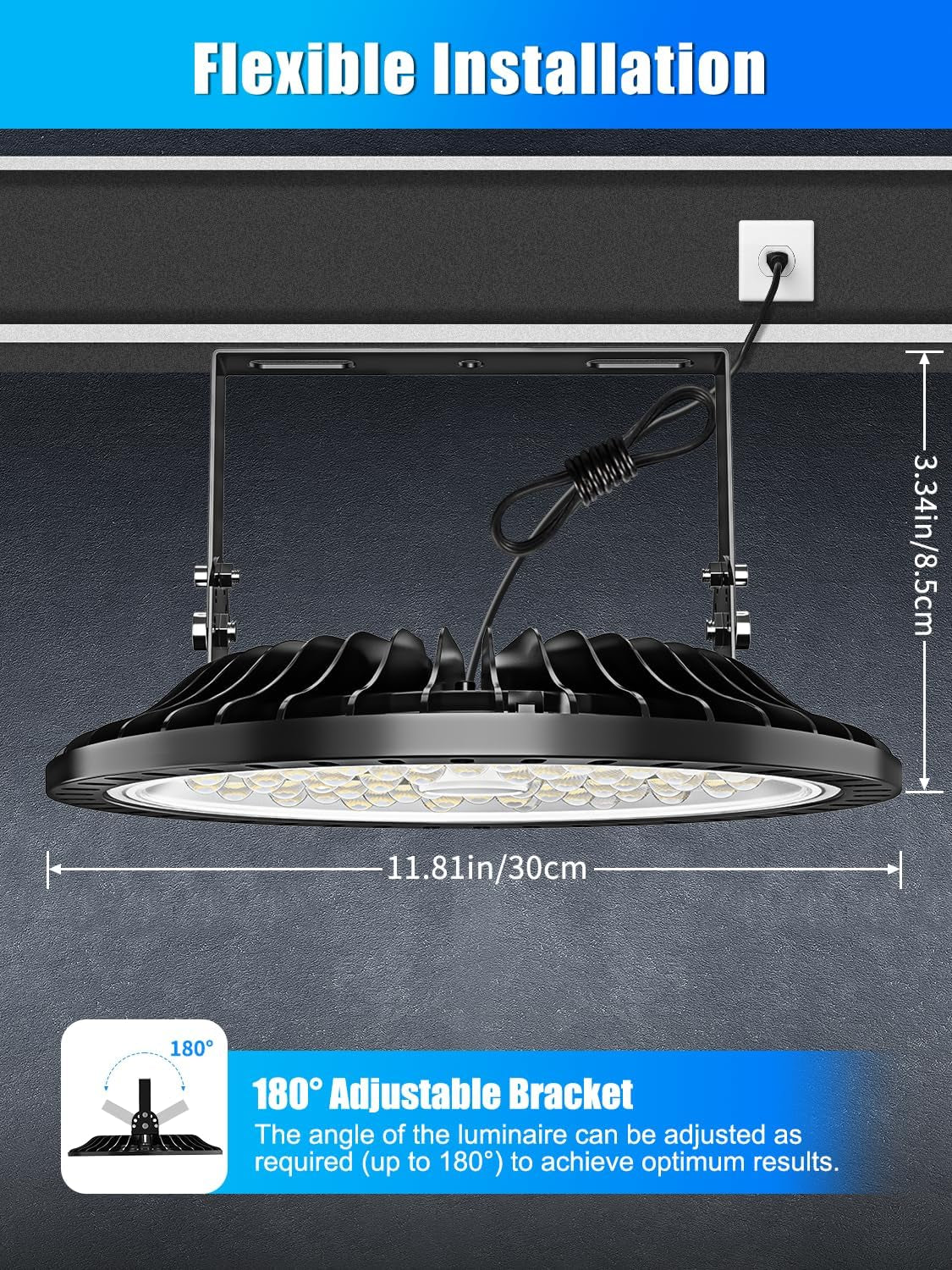 UFO LED High Bay Lights 200W 10 Packs, Super Bright 20000LM, 6500K Daylight, Waterproof, High Bay Lighting for Factory, Warehouse, Workshop