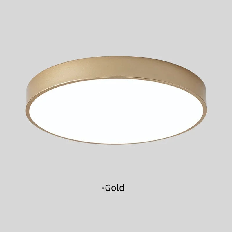 Macaron LED Ceiling Light Modern Simple Circular Wood Grain Ceiling Light Living Room Bedroom Balcony Indoor Decoration Light