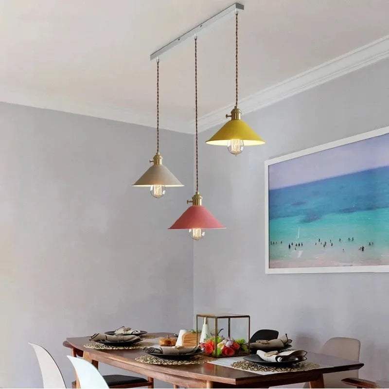 Nordic LED Chandelier Modern Colorful Pendant Ceiling Lamp Christmas Decorations Home Lighting Living Room Study Dinning Bedroom