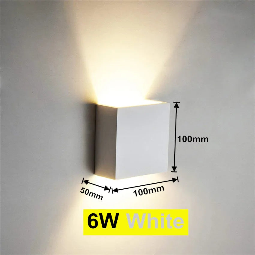 Dimmable 6W 85-265V Cube COB LED Indoor Lighting White/Black Wall Lamp Modern Home Lighting Decoration Sconce Lamp
