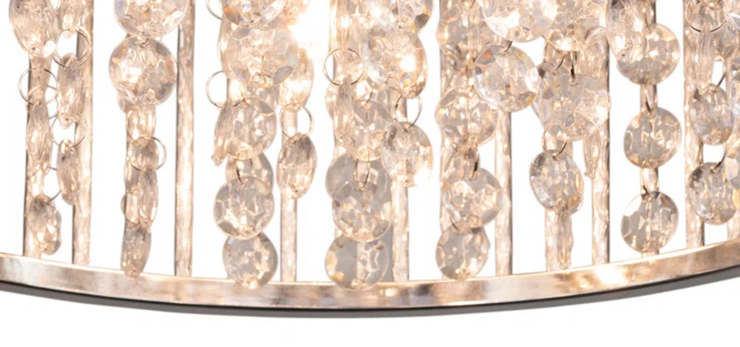 Chidester 3 -Light 35Cm Chrome Crystal Flush Mount Ceiling Light