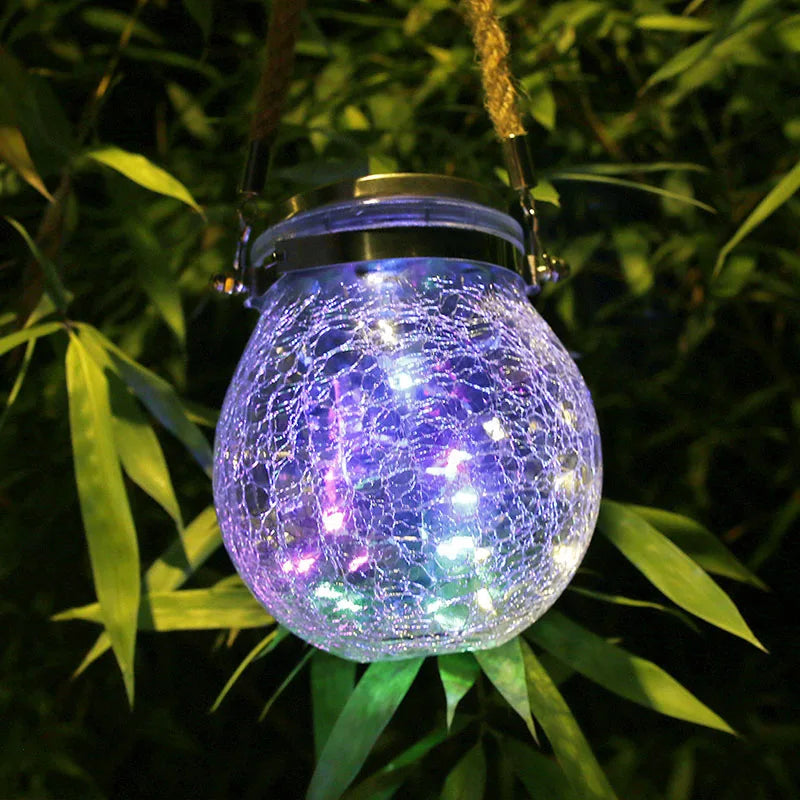 Solar Cracked Glass Wishing Light LED Table Lights Outdoor Waterproof Landscape Garden Nightlight Camping Atmosphere Lighting
