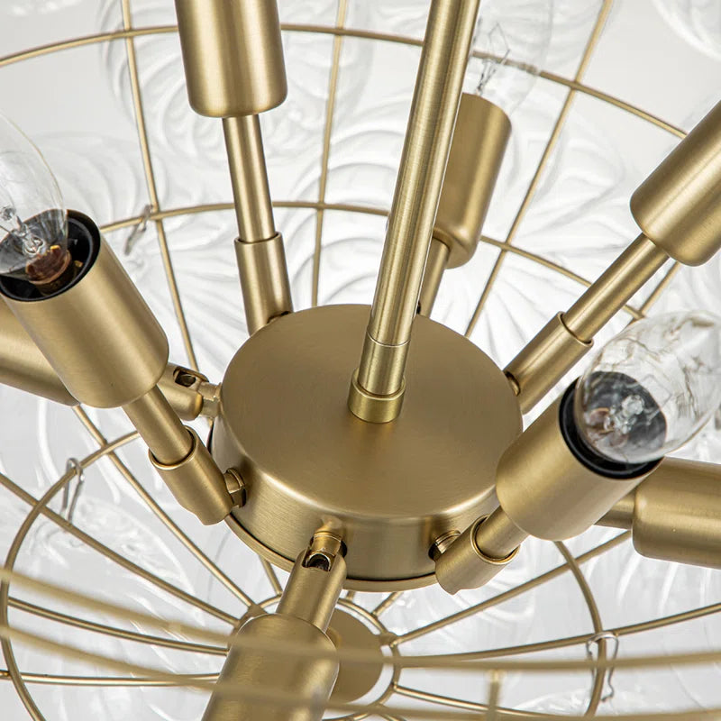 Annachristina 8-Light Twisted Glass Globe Cluster Chandelier Sputnik Ceiling Light