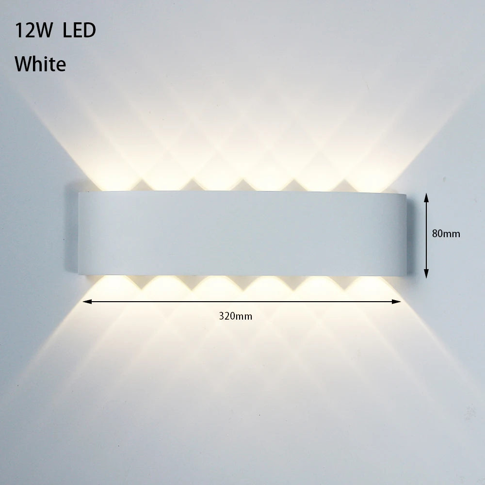 IP65 LED Wall Lamp Outdoor Waterproof Garden Lighting Aluminum AC86-265 Indoor Bedroom Living Room Stairs Wall Light