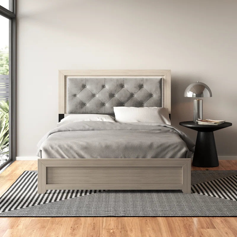 Alandis Upholstered Standard Bed with Headboard Lighting