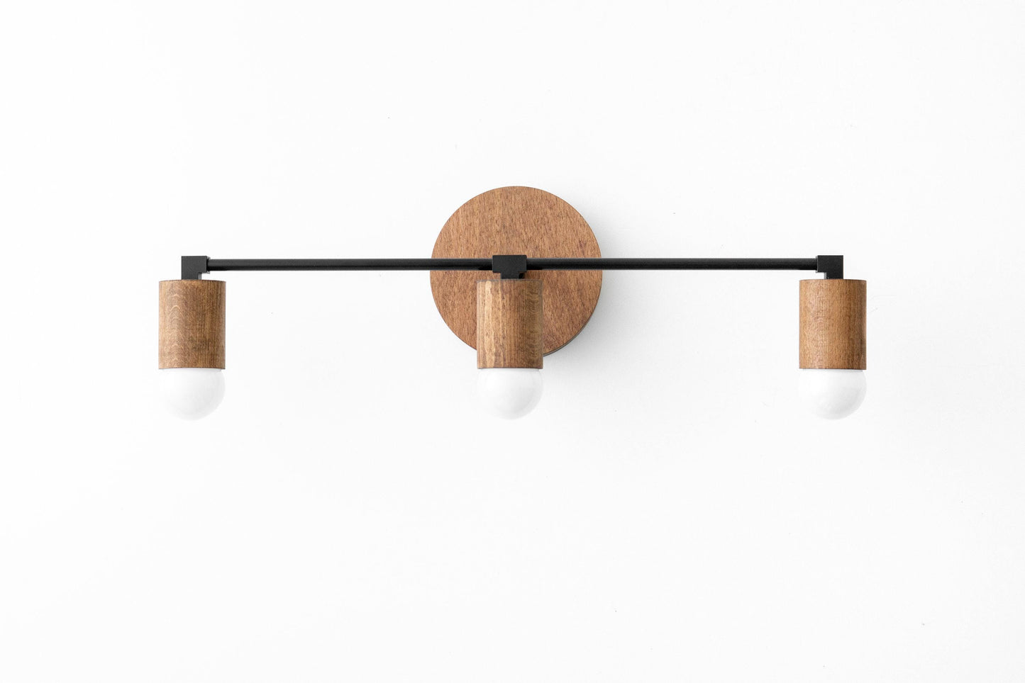 Oak Finish Lamp - Vanity Lighting - Farmhouse Lighting - Rustic Wall Sconce - Multi Light - Model No. 4446
