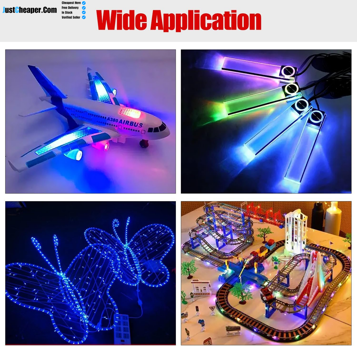 15 PCS 150Mm Prewired Strip LED, 12V - 18V LED Strip Light, 2335 SMD LED Light, Blue