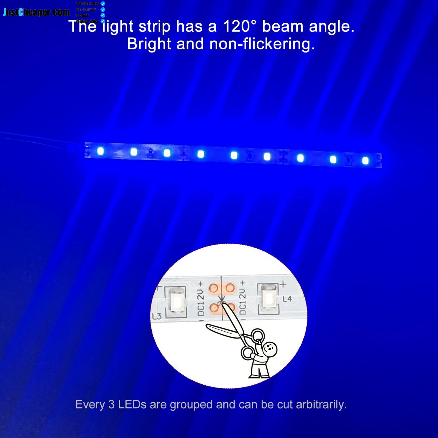 15 PCS 150Mm Prewired Strip LED, 12V - 18V LED Strip Light, 2335 SMD LED Light, Blue