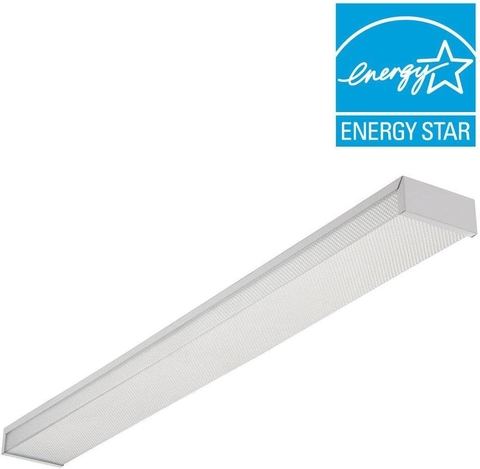 3348 Lighting Two-Light Fluorescent Ceiling Fixture, White,4-Feet