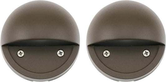 ® 2W Landscape Deck Lights (2 Pack) | Low Voltage Landscape Lights Waterproof - Outdoor Patio Step Deck Lighting 12V 3000K Replaceable G4 LED Bulb Included DSL0103-BZLED2 (Bronze)