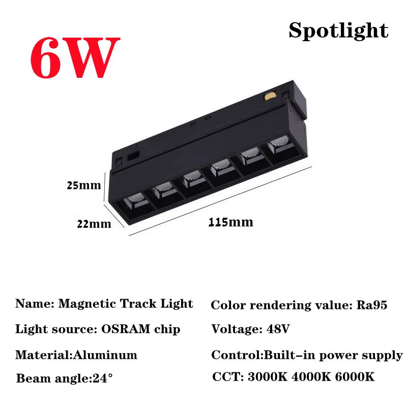 Recessed Magnetic Track Light Design Ceiling Light Magnetic Rail Ceiling System Indoor Track Lighting Spot Rail Spotlight
