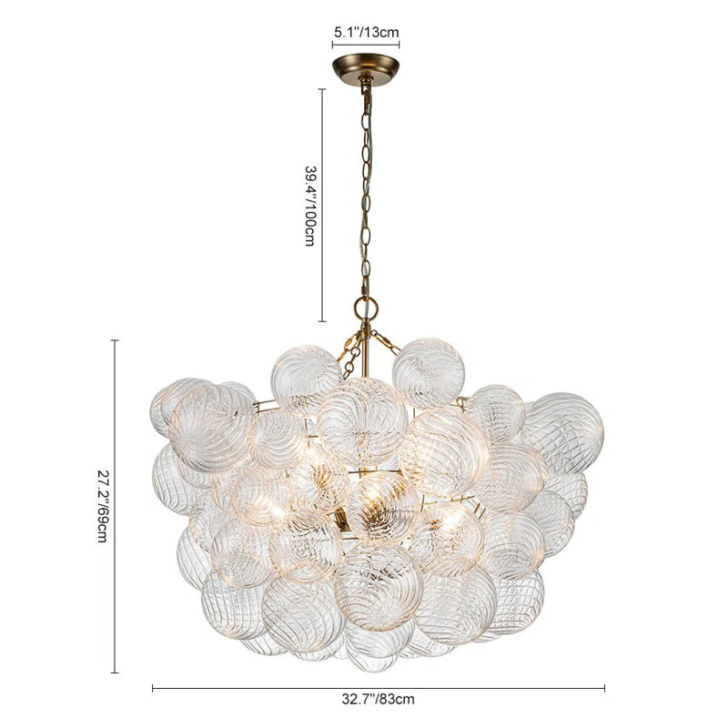 Annachristina 8-Light Twisted Glass Globe Cluster Chandelier Sputnik Ceiling Light