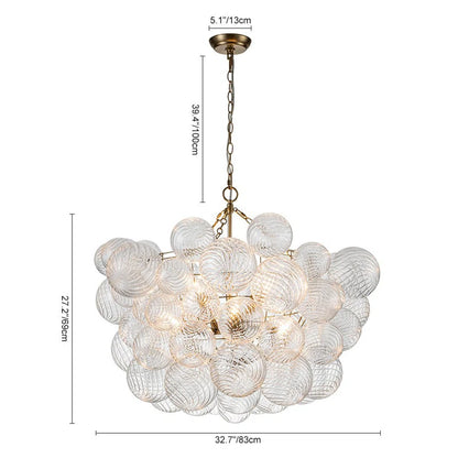 Annachristina 8-Light Twisted Glass Globe Cluster Chandelier Sputnik Ceiling Light