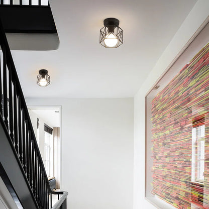 Eta 1-Light Geometric Semi Flush Mount Ceiling Light