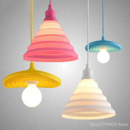 Creative Colorful Silicone Pendant Lights Pendant Lamp E27 Decor Home Lighting for Living Room Bedroom Hanging Lamp Hanglamp