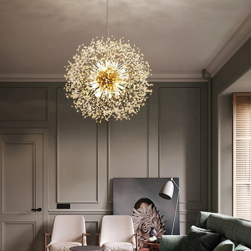 Modern Dandelion LED Lighting Pendant Lights Living Room Dining Room Bedroom Pendant Lights Starry Fireball Lighting Fixtures