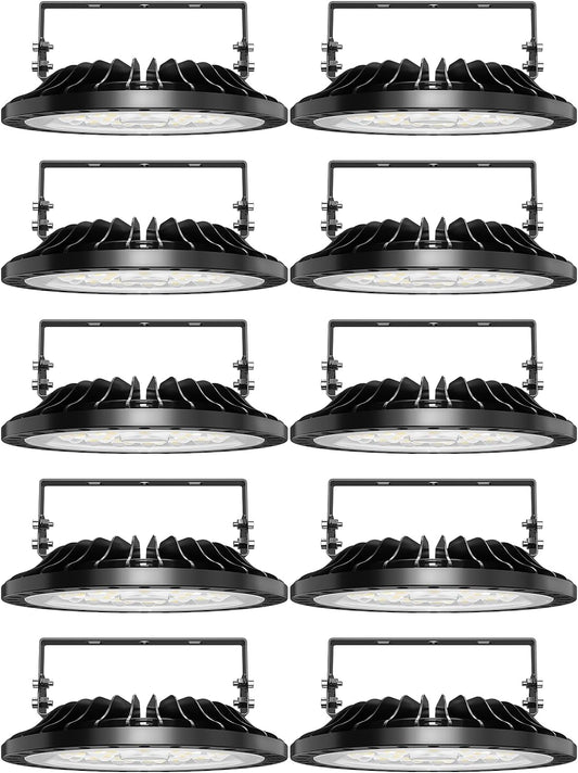 UFO LED High Bay Lights 200W 10 Packs, Super Bright 20000LM, 6500K Daylight, Waterproof, High Bay Lighting for Factory, Warehouse, Workshop