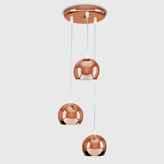 Harthe 3 - Light Polished Copper Cluster Pendant
